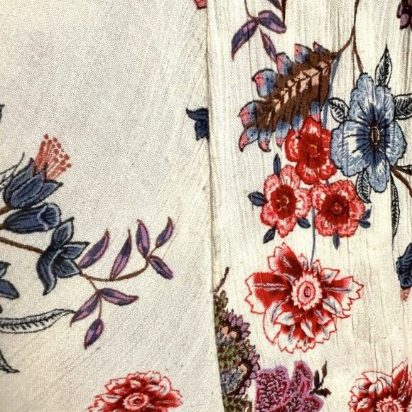 Women Sz M Cardigan Waterfall Duster Cover Up Boho Floral Flowy Patrons Of Peace - Picture 14 of 15